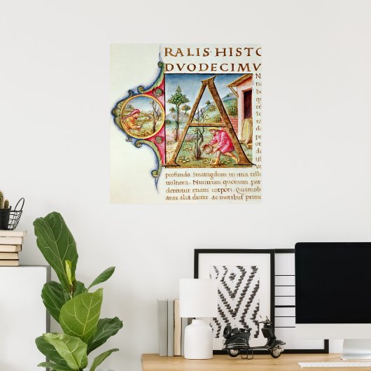 Poster 'A' initial historique représentant (Bureau à domicile)