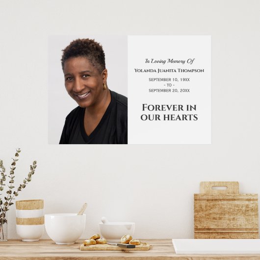 Poster À jamais dans nos cœurs Mémorial moderne Photo per (Cuisine)