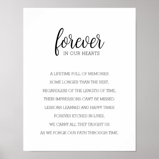 Poster À jamais dans nos cœurs Œuvre d'art commémorative (Devant)