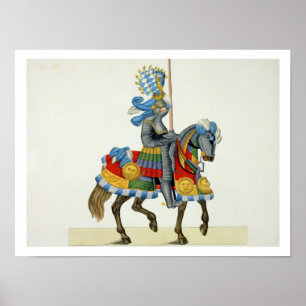 Poster A knight on his to a tournament, plate from 'A