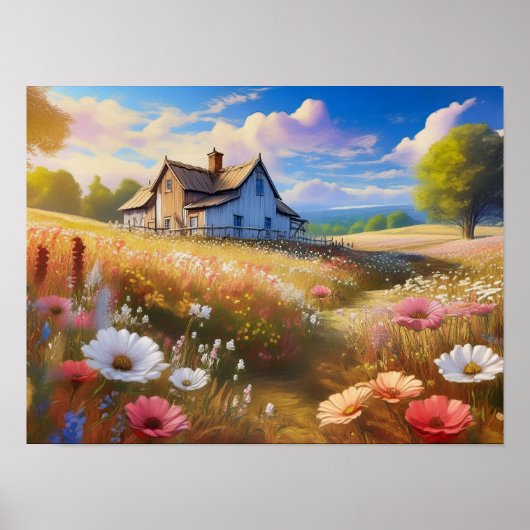Poster À la ferme - Scène d'art rural (Devant)