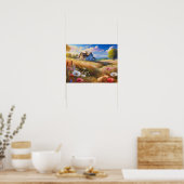 Poster À la ferme - Scène d'art rural (Cuisine)