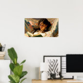 Poster À la maison avec un bon livre (Bureau à domicile)