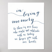 Poster À la mémoire affectueuse mémorial, funérailles, Bl (Devant)