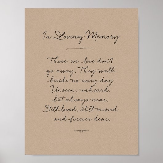 Poster À la mémoire affectueuse mémorial, funérailles, Ru (Devant)