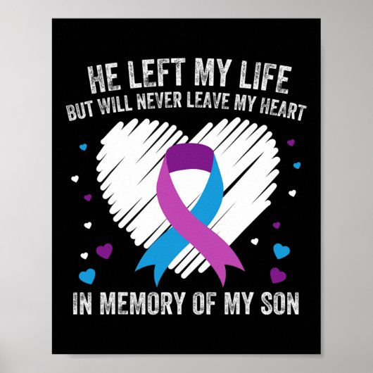 Poster À la mémoire de mon fils aimant Prévention du suic (Devant)