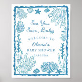 Poster À la mer bientôt Baby Shower (Devant)