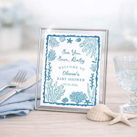 Poster À la mer bientôt Baby Shower