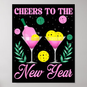 Poster À la nouvelle année Champagne Gl &amp; Ckleball