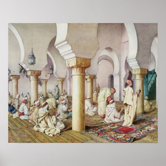 Poster À la prière dans la mosquée, 1884 (Devant)