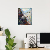 Poster A la recherche de la peinture ovale sur toile (Bureau à domicile)