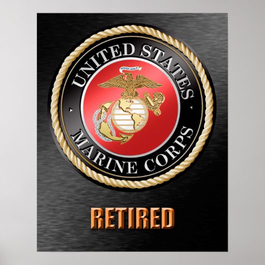 Poster à la retraite de l'USMC (Devant)
