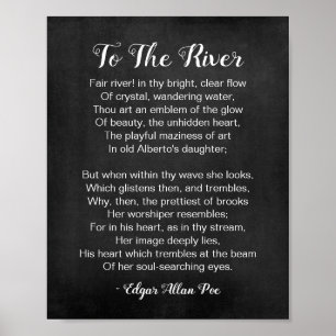 Poster À la rivière Poem Noir et blanc
