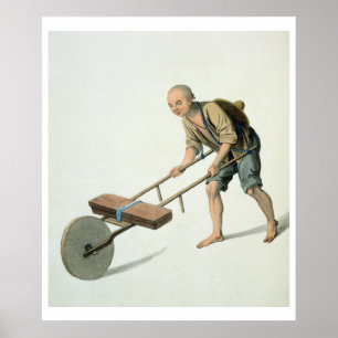 Poster A Labourer, plate 27 from 'The Costume of China',