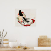 Poster A lady in a kimono by Kono Bairei (Cuisine)