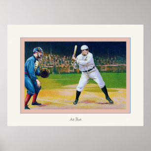 Poster À l'affiche vintage de base-ball de ~ de batte