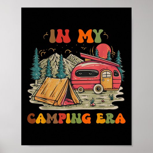 Poster À l'époque de mon camping Rétro Groovy Drôle de ca (Devant)
