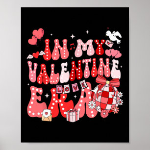 Poster À l'ère de la Saint-Valentin Groovy Rétro Disco Cœ