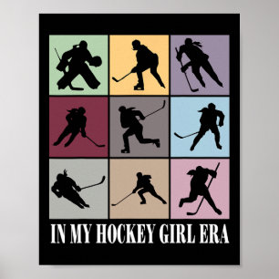 Poster À l'ère de ma fille de hockey drôle de joueuse de