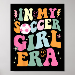 Poster À l'ère de ma fille footballeuse Rétro Groovy Fill
