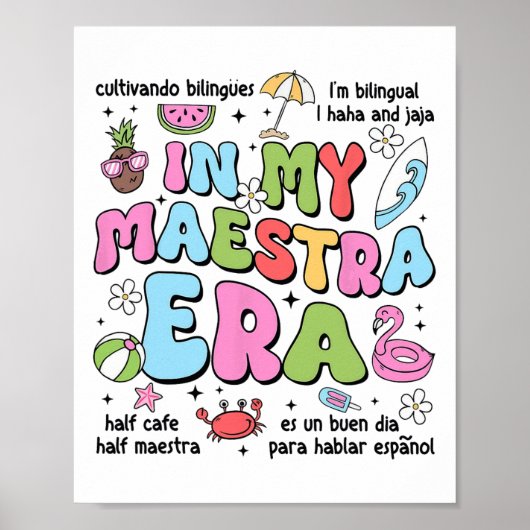 Poster À l'ère de ma Maestra Professeur bilingue espagnol (Devant)