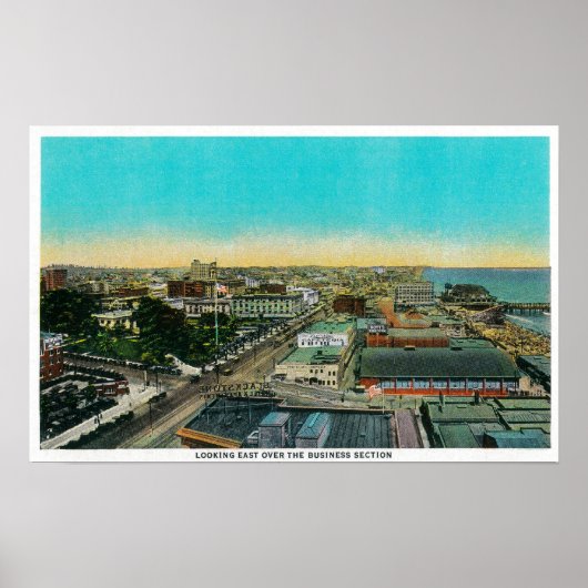 Poster À l'est par rapport à Business Section, Long Beach (Devant)