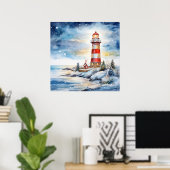 Poster A Lighthouse in Winter (Bureau à domicile)