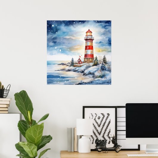 Poster A Lighthouse in Winter (Bureau à domicile)