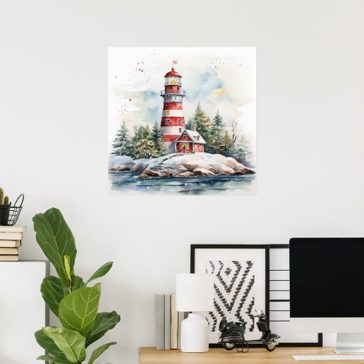 Poster A Lighthouse in Winter (Bureau à domicile)