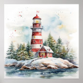 Poster A Lighthouse in Winter (Devant)