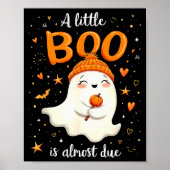 Poster A Little Boo Is Almost Due Expecting Mom Halloween (Devant)