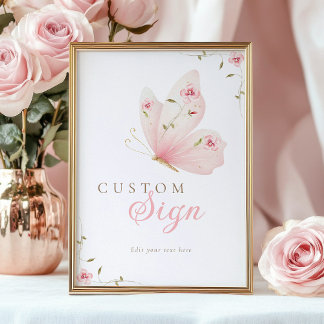 Poster A Little Butterfly Custom Table Sign