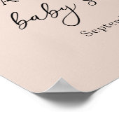 Poster A Little Pearl Beige Bow Baby Shower Welcome  (Coin)