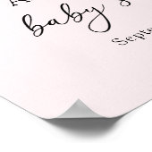 Poster A Little Pearl Pink Bow Baby Shower Welcome  (Coin)
