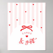 Poster A Little Sweetheart Cards and gifts Pink Red Bow (Devant)