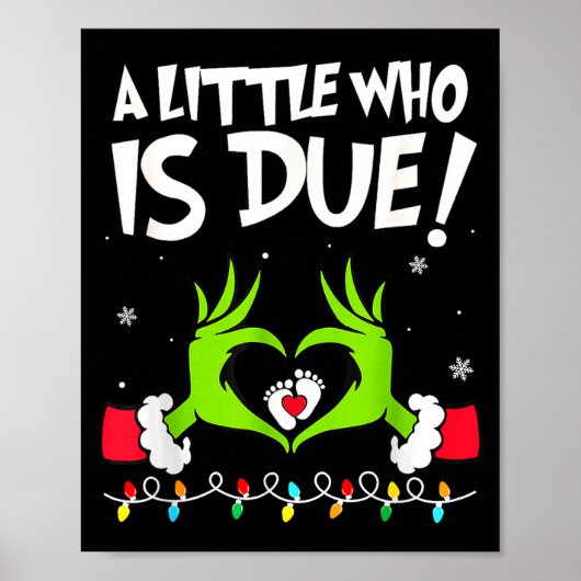 Poster A Little Who Is Due Pregnancy Announcement Christm (Devant)