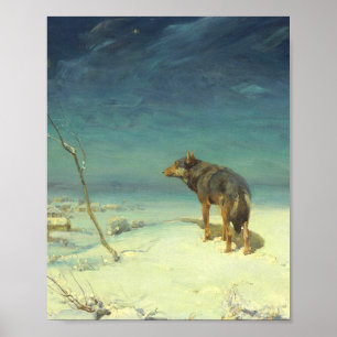 Poster A Lone Wolf Samotny Wilk Alfred Wierusz Kowalski