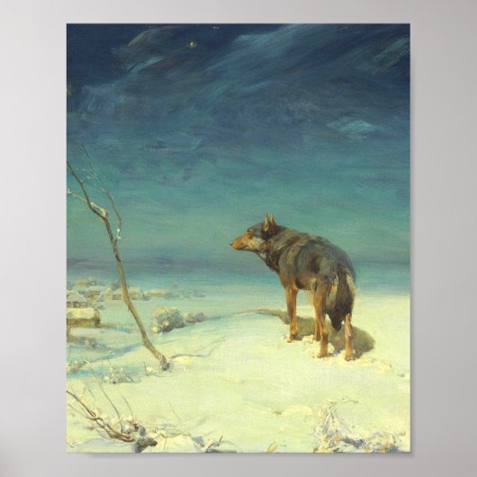 Poster A Lone Wolf Samotny Wilk Alfred Wierusz Kowalski (Devant)