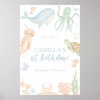 À L'Une De L'Affiche de bienvenue Sea Baby shower