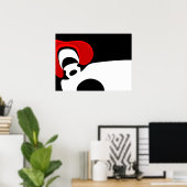 Poster À M. Redd : Noir, blanc et rouge Abstraits (Bureau à domicile)
