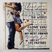 Poster À ma femme présente | Citations d'amour présentes (Devant)