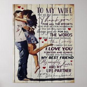 Poster À ma femme présente Citations d'amour présentes