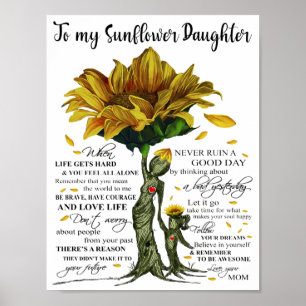 Poster À ma fille de tournesol