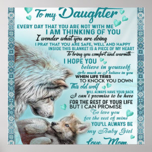 Poster À Ma Fille Lion Famille Cadeau, Fille Anniversaire