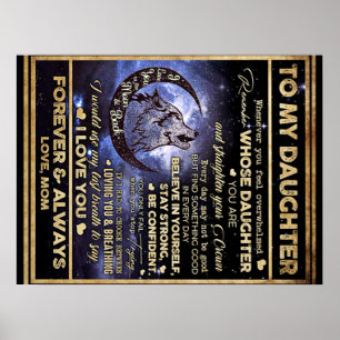 Poster À Ma Fille Papillons Cadeau, Fille Anniversaire