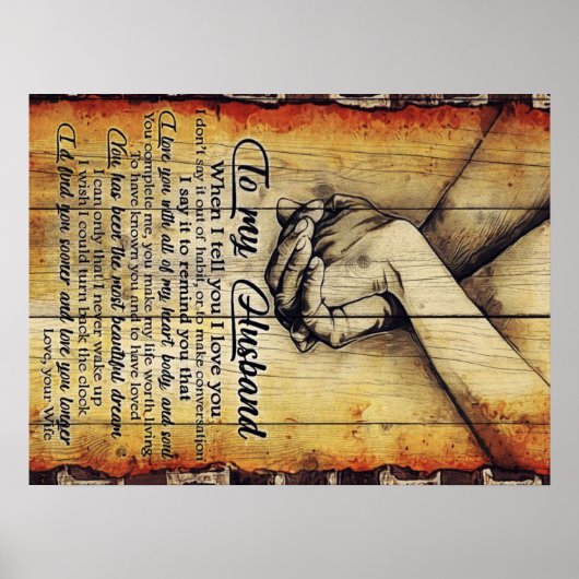 Poster À ma lettre de mari, belles citations cadeau (Devant)