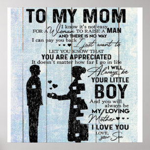Poster À ma mère cadeau, Lettre spéciale à maman