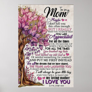 Poster à ma mère, cadeaux de jour pour les mères