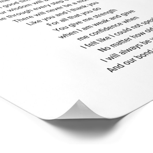 Poster À ma mère, poème de la fête des mères (Coin)