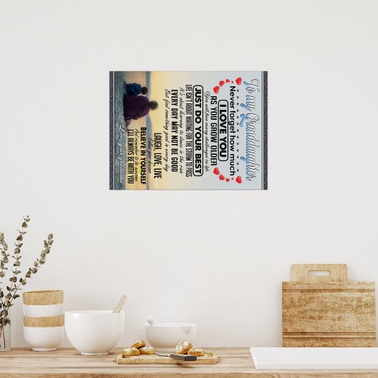 Poster À Ma Petite-Fille, Petite Fille Idée Cadeau Annive (Cuisine)